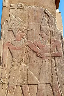 Tourist Attractions Collection: Stone Carvings at Karnak Temple, Luxor, Thebes, UNESCO World Heritage Site, Egypt, North Africa