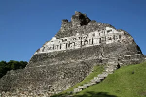 Old Ruins Collection: Stucco Frieze, Castillo, Xunantunich Mayan Ruins, outside San Ignacio, Belize, Central