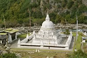 Pagoda Collection: A stupa at Tashi Yangtse in eastern Bhutan, Asia