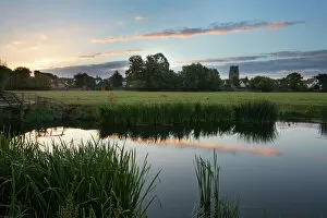 Pond Collection: Sudbury Water Meadows at dawn, Sudbury, Suffolk, England, United Kingdom, Europe