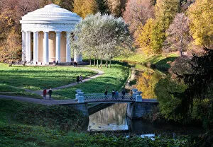 Tourist Attractions Collection: The Temple of Friendship in Pavlovsk Park, Pavlovsk, near St. Petersburg, Russia, Europe