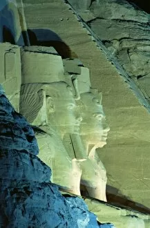 Nubia Collection: Temple of Ramasses (Ramses) II (Ramses the Great), at night, Abu Simbel