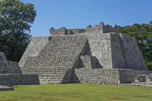 Tourist Attractions Collection: Temple of the Southwest, Edzna Archaeological Zone, Campeche State, Mexico, North America