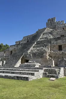 Tourist Attractions Gallery: Temple of the Five Stories, Edzna Archaeological Zone, Campeche State, Mexico, North America