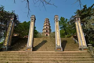 Stair Gallery: Thien Mu Pagoda, UNESCO World Heritage Site, Hue Vietnam, Indochina, Southeast Asia, Asia
