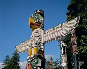 Motif Gallery: Totem poles, Vancouver, British Columbia (B.C.), Canada, North America
