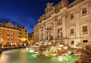 Female Likeness Gallery: The Trevi Fountain backed by the Palazzo Poli at night, Rome, Lazio, Italy, Europe