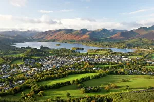 Summer Time Collection: View over Keswick and Derwent Water from the Skiddaw Range, Lake District National Park