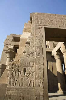 Kom Ombo Collection: Wall with Reliefs, Temple of Sobek and Haroeris, Kom Ombo, Egypt, North Africa, Africa