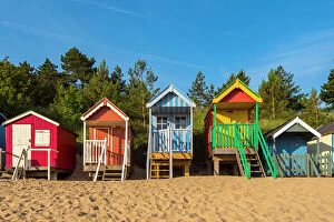 Colorful Gallery: Wells-next-the-Sea Beach, North Norfolk, Norfolk, England, United Kingdom, Europe