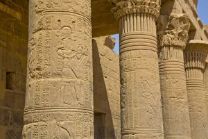 Tourist Attractions Gallery: West Colonnade, Temple of Isis, UNESCO World Heritage Site, Philae Island, Aswan, Nubia