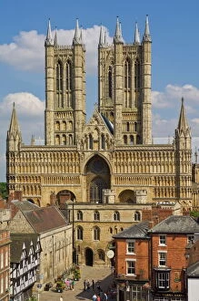 Intricate Gallery: West front of Lincoln cathedral and Exchequer Gate, Lincoln, Lincolnshire
