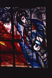 Window by Marc Chagall, St. Etienne Cathedral, Metz, Lorraine, France, Europe