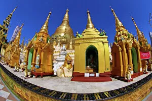Pagoda Collection: Gold stupa and spires at the Shwedagon Pagoda, Yangon, Myanmar