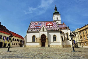 Shield Collection: St. Marks Church in St. Marks Square in Zagreb, Croatia