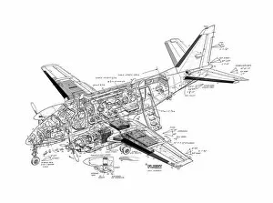 Civil Aviation 1949-Present Cutaways Gallery: Beech King Air A100 Cutaway Drawing