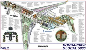 Cutaway Posters Collection: Bombardier 5000 Cutaway Poster