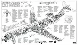 Cutaway Posters Collection: Bombardier CRJ700 Cutaway Poster