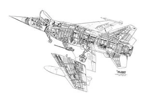 Military Aviation 1946-Present Cutaways Collection: Dassault Mirage F1 Cutaway Drawing