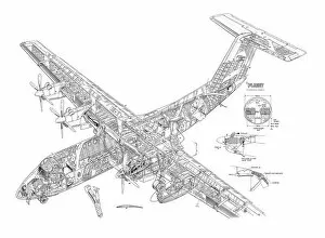 Civil Aviation 1949-Present Cutaways Gallery: DHC Dash-7 Cutaway Drawing