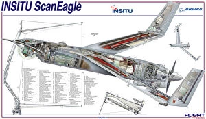 Military Aviation 1946-Present Cutaways Collection: Insitu ScanEagle Cutaway Poster