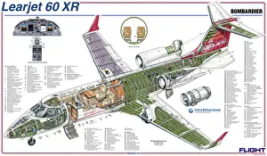 <b class=qtipBold><figcaption>Learjet 60 XR Cutaway Poster</figcaption></b><br><em>© Flightglobal</em> Learjet 60 XR Cutaway Poster