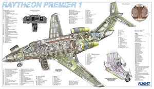 Cutaway Posters Collection: Raytheon Premier 1 Cutaway Poster