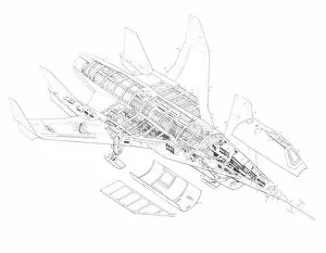 Military Aviation 1946-Present Cutaways Collection: Rockwell Himat Cutaway Drawing