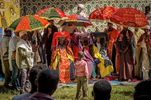 Umbrella Collection: Africa, Ethiopia, Tana Lake. Celebrating the Timkat holiday