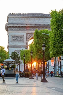 Triumphal Arch Collection: Arc De Triomphe at Sunset, Paris, France