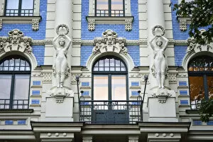 Art Nouveau architecture (Jugendstil architecture) at Strelnieku Street, Stockholm