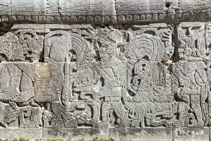 Mayan Ruins Collection: Bas reliefs, Chichen Itza, Yucatan, Mexico