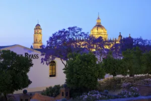 Bodegas Tio Pepe and The Cathedral of San Salvador at Dusk, Jerez de la Frontera Bodegas Tio Pepe and The Cathedral of San Salvador at Dusk, Jerez de la Frontera