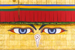 Kathmandu Valley Gallery: Bouddhanath Stupa detail, Kathmandu, Nepal, Asia