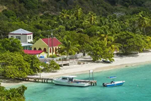 Virgin Islands Gallery: British Virgin Islands, Jost Van Dyke, Great Harbour, elevated waterfront view
