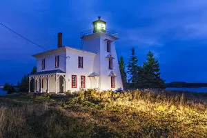 Canada, Prince Edward Island, Rocky Point, Blockhouse Point Lighthouse at the entrance
