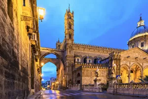 Cathedral of Palermo at sunrise Europe, Italy, Sicily region, Palermo district