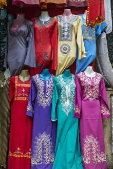 Egypt Collection: Colour womens dresses for sale, Khan el-Khalili bazaar (Souk), Cairo, Egypt