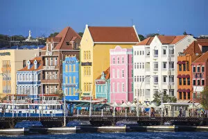 Curacao, Willemstad, Dutch colonial buildings on Handelskade along Pundas waterfront