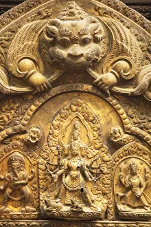 Patan Gallery: Detail above door of Patan Museum, Durbar Square, Patan (UNESCO World Heritage Site)