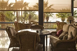 Egypt, Upper Egypt, Aswan, Terrace at the Sofitel Legend Old Cataract hotel situated