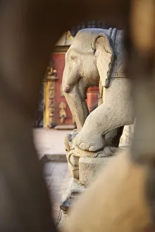 Durbar Square Gallery: Elephant statues outside Vatsala Durga Temple, Durbar Square, Bhaktapur (UNESCO World