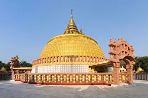 Pagoda Collection: Golden Stupa of a buddhist temple in Mandalay, Myanmar