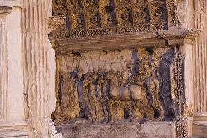 Triumphal Arch Collection: Italy, Lazio, Rome, Via Sacra, Reliefs on The Arch of Titus - Arch di Tito at the