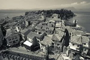 Sirmione Collection: Italy, Lombardy, Lake District, Lake Garda, Sirmione, town view from Castello Scaligero
