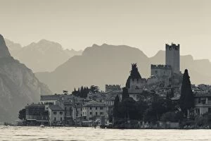 Villages Collection: Italy, Veneto, Lake District, Lake Garda, Malcesine, lakeside town view