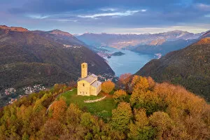 Hermitage Collection: Lake Como viewed from San Zeno hermitage on the top of Intelvi Valley in autumn