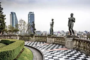 Mexico City Collection: Mexico, Mexico City, Statues of Los Ninos Heroes, Chapultepec Castle, National Museum