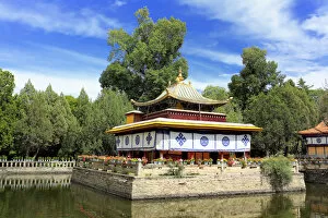 Pagoda Collection: Norbulingka palace, Lhasa, Tibet, China
