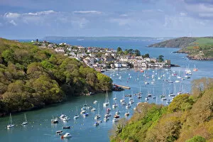 Villages Collection: Pont Pill and Polruan in the Fowey Estuary, Cornwall, England. Spring (May) 2015